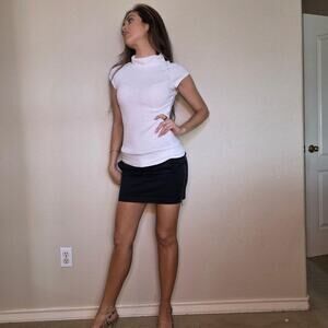 Papaya y2k mock neck top